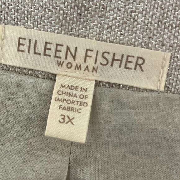 Elieen Fisher Woman Plus-Size Beige Silver Twinkle Linen EveningJacket/Blazer 3x - Picture 7 of 14